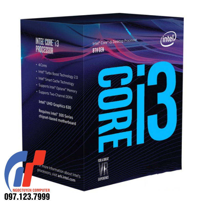 CPU Intel Core i3-8100 (3.6Ghz/ 4 nhân 4 luồng/ 1151v2-CoffeeLake/ 6MB) Mới Full Box