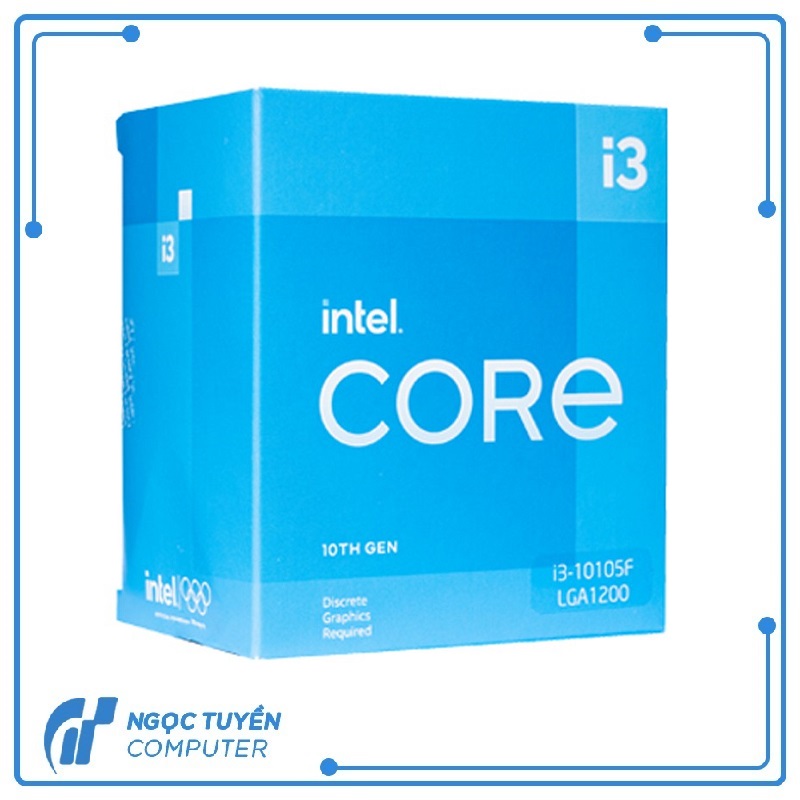 CPU Intel Core I3 - 10105F 4C/8T ( 3.7GHz up to 4.4GHz, 6MB Cache, 65W )