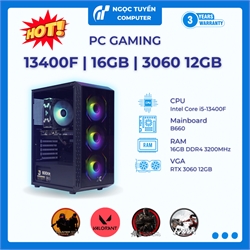 Case máy tính i5-13400F, B660, Ram 16GB, RTX 3060 12GB, SSD 256GB 